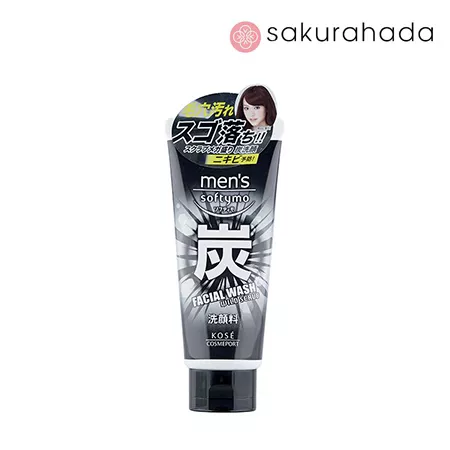 Пенка KOSE Mens Softymo Facial Wash Charcoal  с древесным углем (130 гр.)
