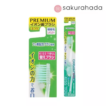 Сменные головки HUKUBA DENTAL для ионной зубной щетки с фтором, классической ср. жесткости (2шт.)