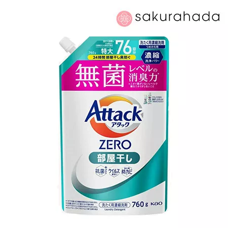 Гель для стирки КАО Attack Zero One, для сушки белья в помещениях, рефил (760 гр.)