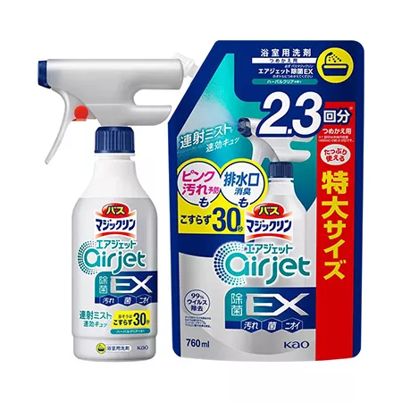 Спрей-пенка для ванны KAO Magiclean Air Jet быстрого действия, аромат трав (400 мл.)