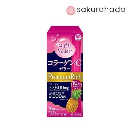 Коллагеновое желе Earth Collagen C Jelly Premium Rich с витамином С, вкус ананаса (15 стиков)