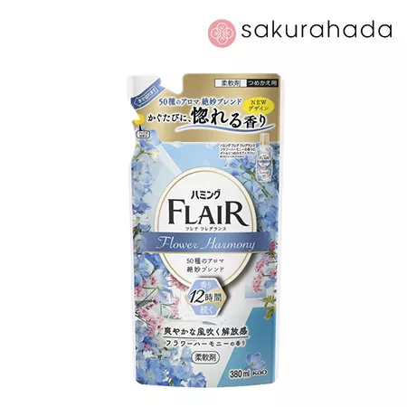Кондиционер для белья KAO Flair Fragrance Flower Harmony, цветочный аромат, сменный блок (380 мл.)
