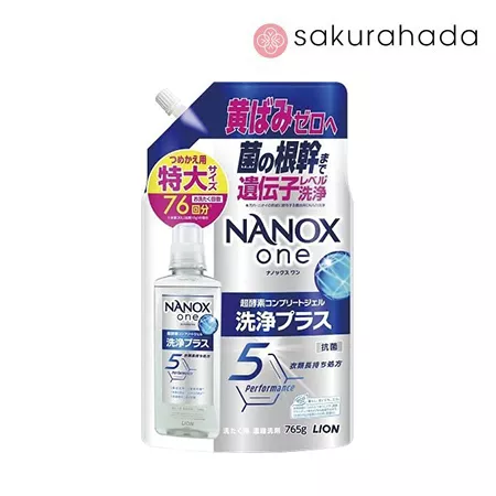 Средство для стирки LION Nanox One с глубокой антибактериальной очисткой, рефил (765 гр.)