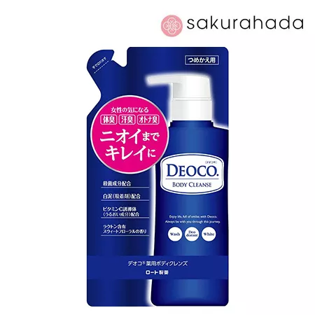 Гель для душа против возрастного запаха пота ROHTO Deoco Medicated Body Cleanse, рефил (250 мл.)