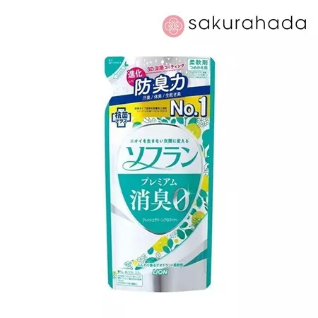 Дезодорирующий кондиционер для белья LION Soflan PREMIUM, фруктово-цитрусовый аромат, рефил (420 мл)