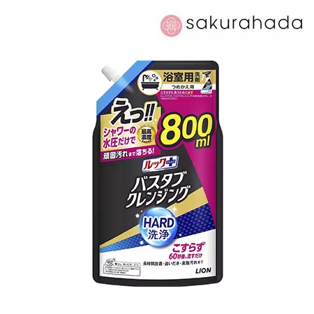 Спрей LION Look Plus для быстрой очистки ванны без использования губки, усиленная формула, рефил (800 мл.)