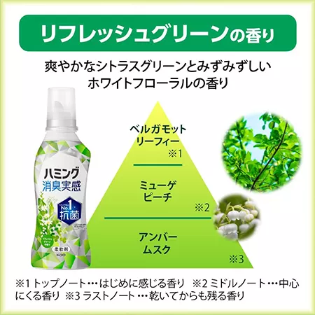Кондиционер для белья KAO Humming Feeling Green, аромат ромашки и зелени (510 мл) Кондиционер для белья KAO Humming Feeling Green, аромат ромашки и зелени (510 мл)