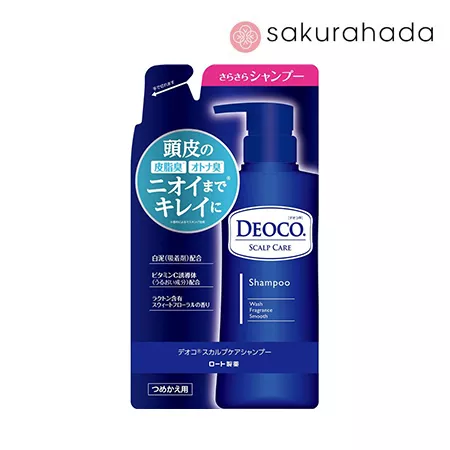Шампунь ROHTO Deoco Scalp Care для волос и ухода за кожей головы, с лактоном, рефил (285 мл.)