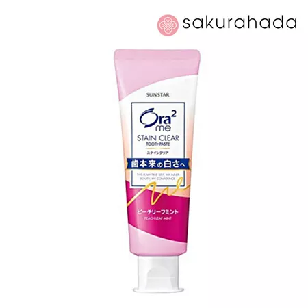 Зубная паста для белизны зубов и удаления налета Sunstar Ora2 Me со вкусом персика и мяты (130гр.) 
