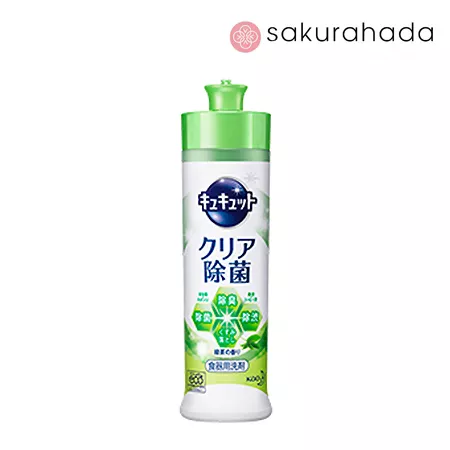 Средство KAO CuCute дезинфицирующее для мытья посуды, аромат зеленого чая (240 мл.)