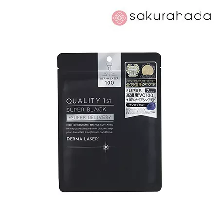 Маска для лица Quality First Derma Laser Super Black для сужения пор и сияния кожи (7 шт.)