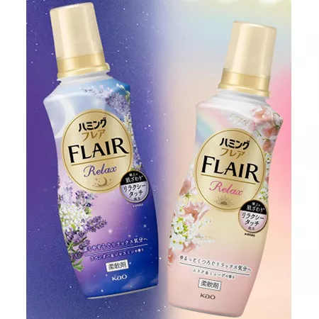 Кондиционер для белья KAO Humming FLAIR Relax, парфюмированный аромат лаванды и жасмина, рефил (910 мл.)