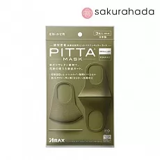 Многоразовая защитная маска PITTA MASK, размер M, цвет хаки (3 шт.)