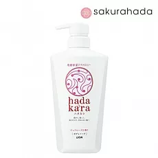 Гель для душа LION “Hadakara" увлажняющий с ароматом розы и сочных красных ягод (500 мл.)