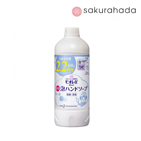Жидкое мыло-пенка для рук  КAO "Biore U", антибактериальное, аромат свежести, сменный блок (450 мл)