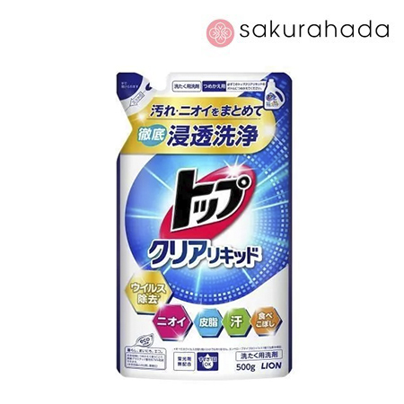 Жидкое средство для стирки LION Top Clear Liquid с ферментами, сменный блок (500 гр.)