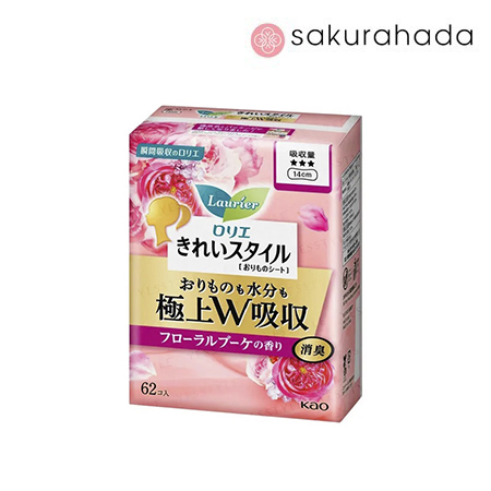 Ежедневные гигиенические прокладки KAO Laurier Clean Style супервпитывающие, аромат цветов (62 шт.)