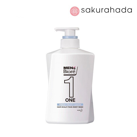 Универсальный очищающий гель для лица, тела и волос КAO"Men's Biore"One аромат свежести (480мл)