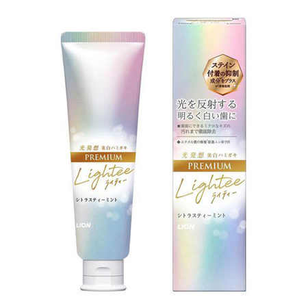 Премиальная зубная паста LION Lightee Premium отбеливающая со вкусом мяты и бергамота (100 гр)