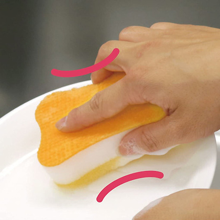 Полиуретановая губка LEC для мытья посуды средней жесткости (3 шт.)