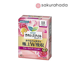 Ежедневные гигиенические прокладки KAO Laurier Clean Style супервпитывающие, аромат цветов (62 шт.)