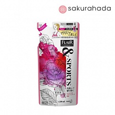 Кондиционер для белья KAO Flair Fragrance&Soprts Rose, аромат фруктов и роз, сменный блок (420 мл)
