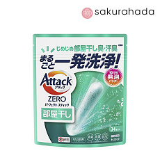 Стиральный порошок в стиках KAO Attack Zero Perfect Stick дезодорирующий, свежий морской аромат (34 стика)
