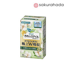 Ежедневные гигиенические прокладки KAO Laurier Beautiful Style из натурального хлопка, без аромата (44 шт.)