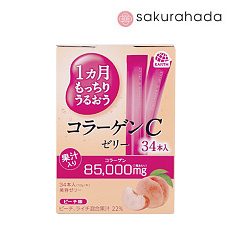 Коллагеновое желе Earth Pharmaceutica Collagen C Jelly со скусом персика (34 стика)