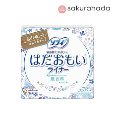 Ежедневные гигиенические прокладки UNICHARM для чувствительной кожи, без аромата (72 шт.)