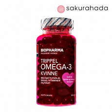 Комплекс Омега-3 для женщин Biopharma Kvinne с фолиевой кислотой и маслом примулы вечерней (120шт)