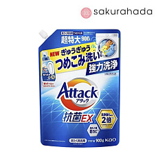 Средство для стирки КАО Attack Antibacterial EX с антибактериальным эффектом, сменный блок (900 гр.)